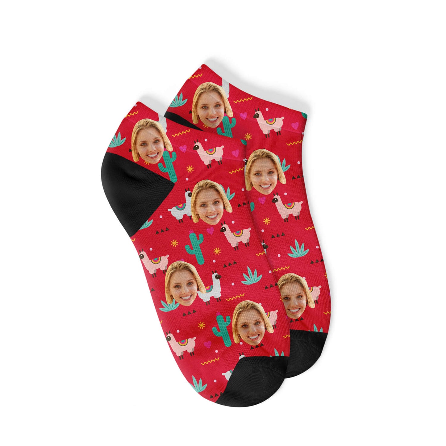 Custom Alpaca Sneaker Socks-Red