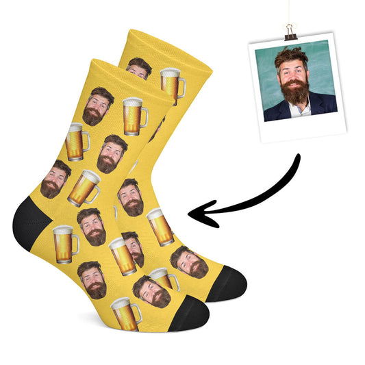 Custom Beer Socks-Yellow