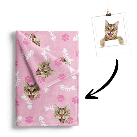 Custom Cat Blanket-Pink