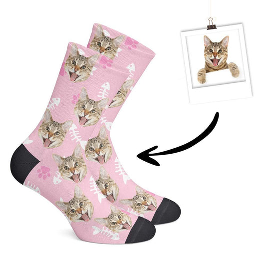 Custom Cat Socks-Pink