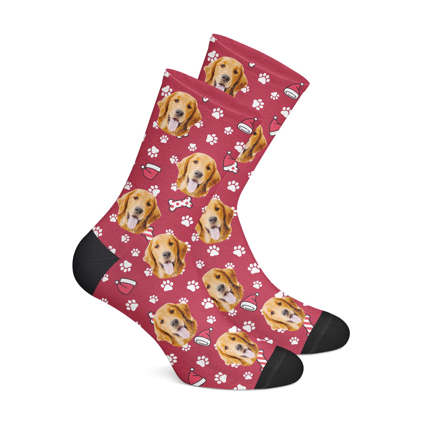 Custom Christmas Dog Socks-Red