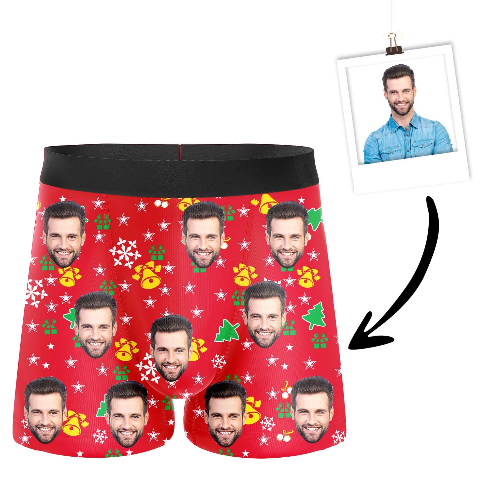 Custom Christmas Time Boxers-Red