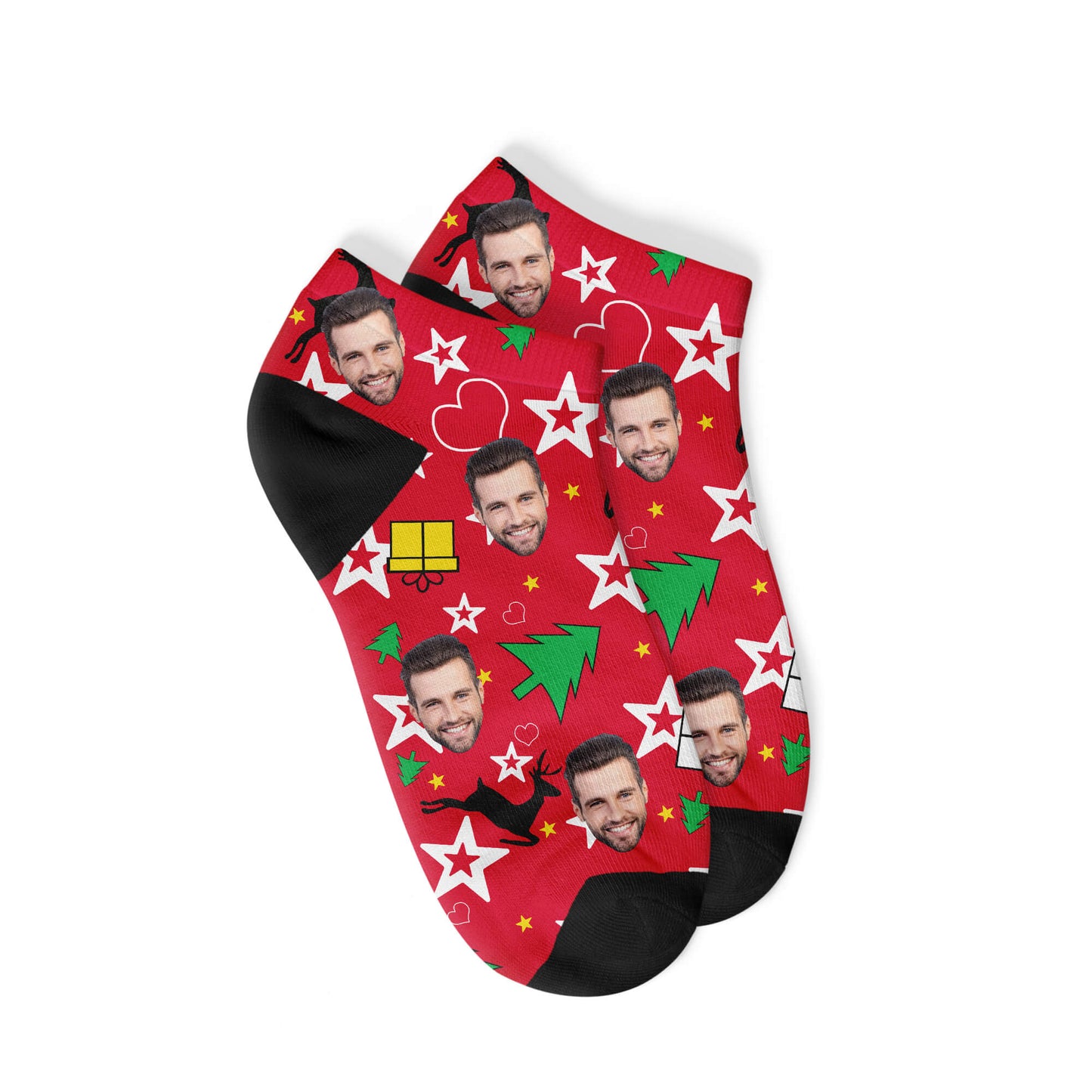 Custom Christmas Tree Sneaker Socks-