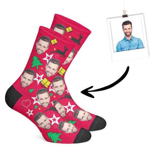 Custom Christmas Tree Socks-Red