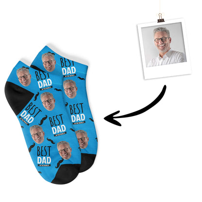 Custom Dad Sneaker Socks "BEST DAD"-Blue
