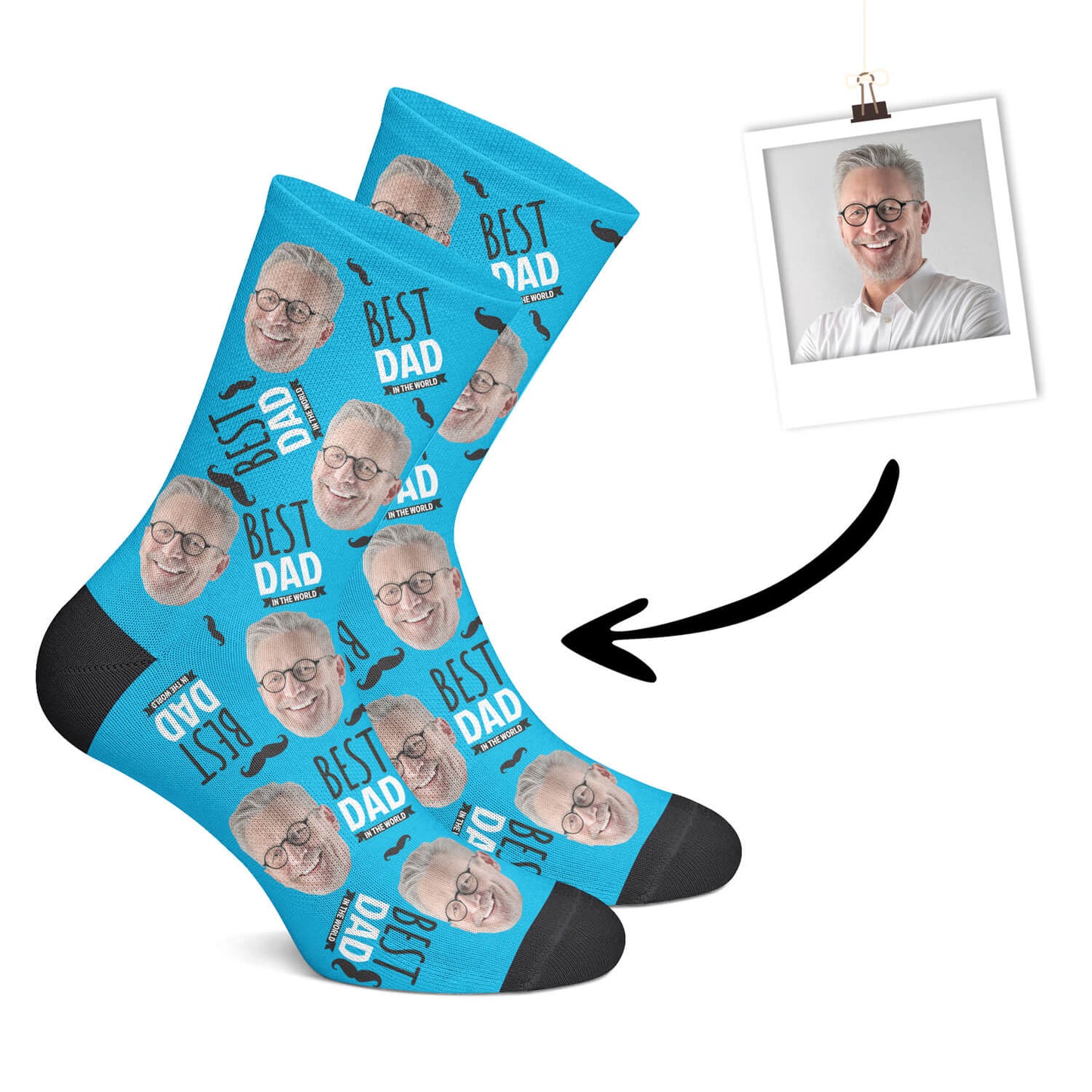 Custom Dad Socks "BEST DAD"-Blue