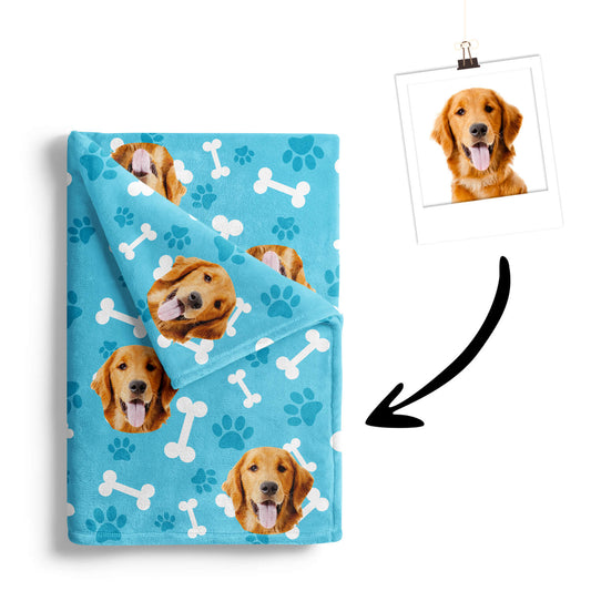 Custom Dog Blanket-Blue