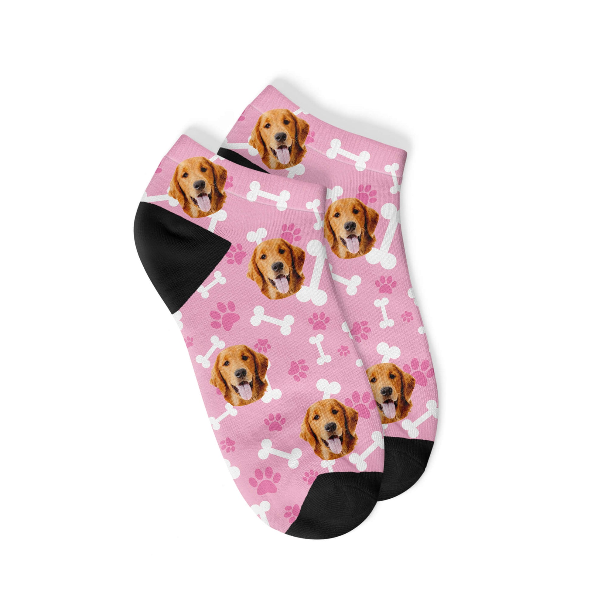 Custom Dog Sneaker Socks-Pink