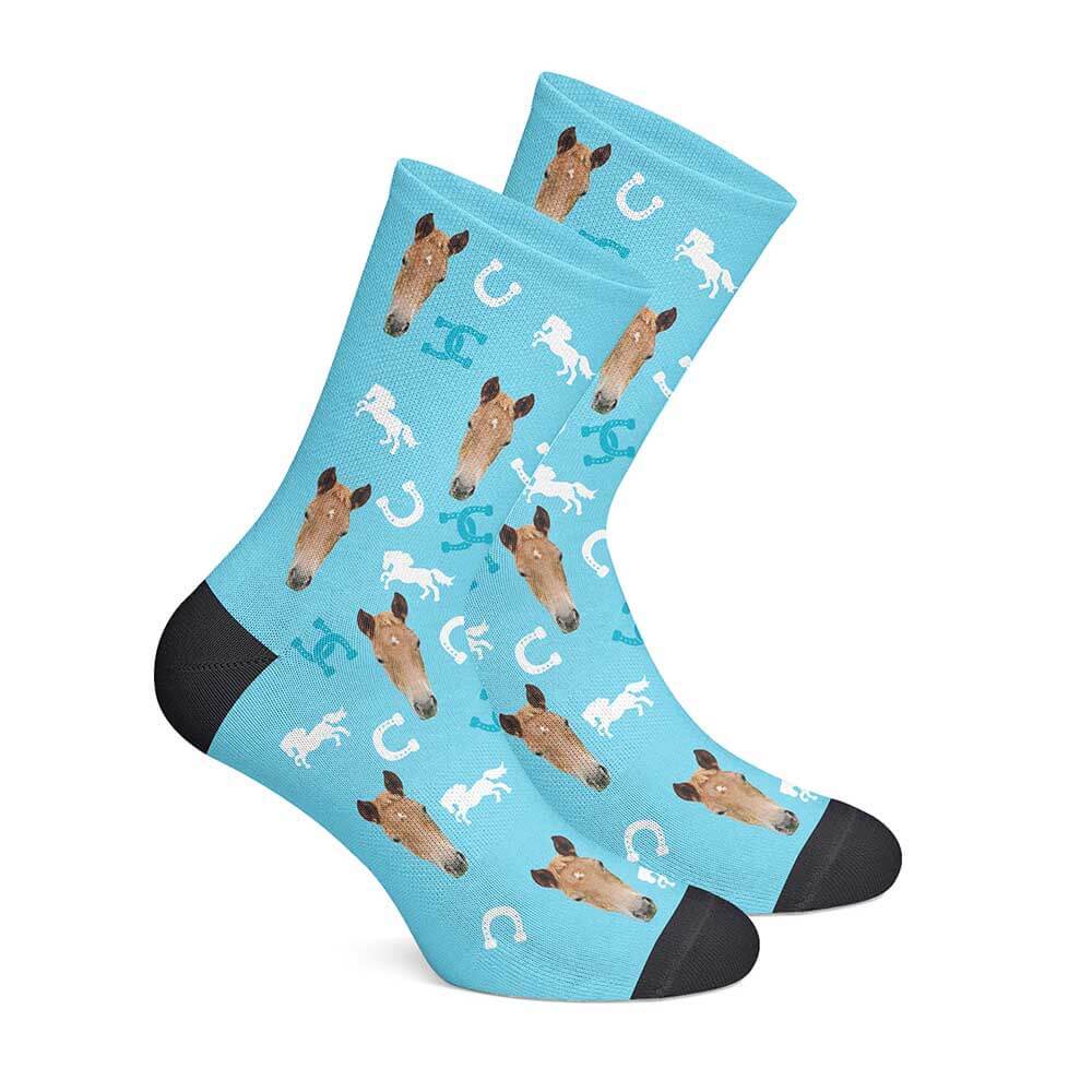 Custom Horse Socks-Blue