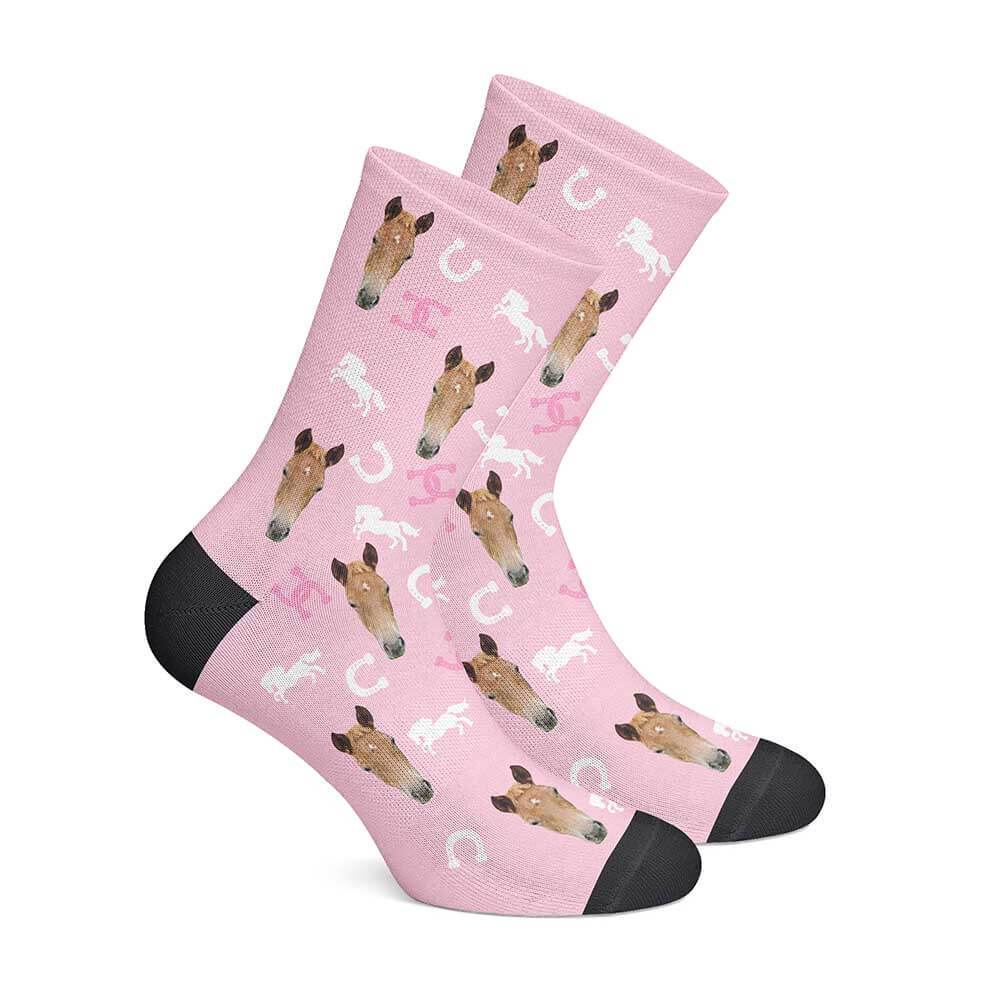 Custom Horse Socks-Pink