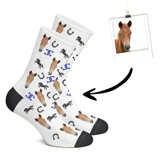 Custom Horse Socks-White
