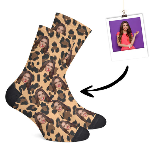 Custom Leopard Socks-Brown