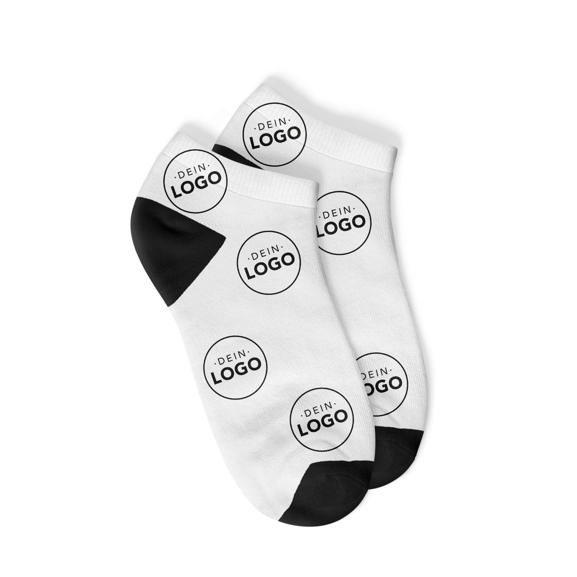 Custom Logo Sneaker Socks-White