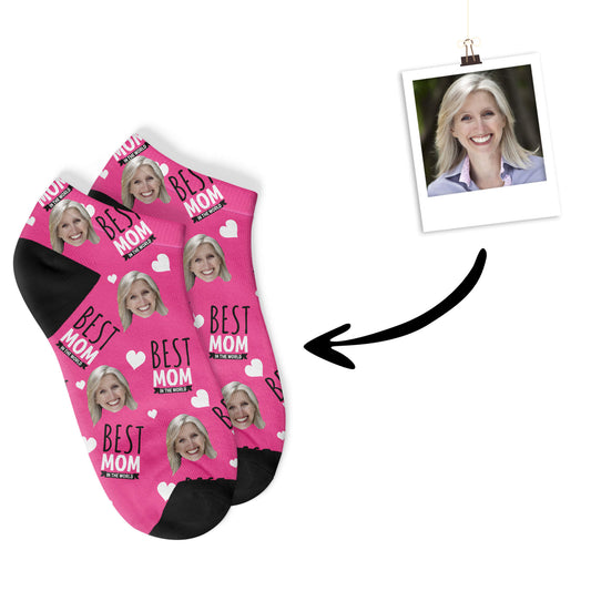 Custom Mom Sneaker Socks "BEST MOM"-Pink