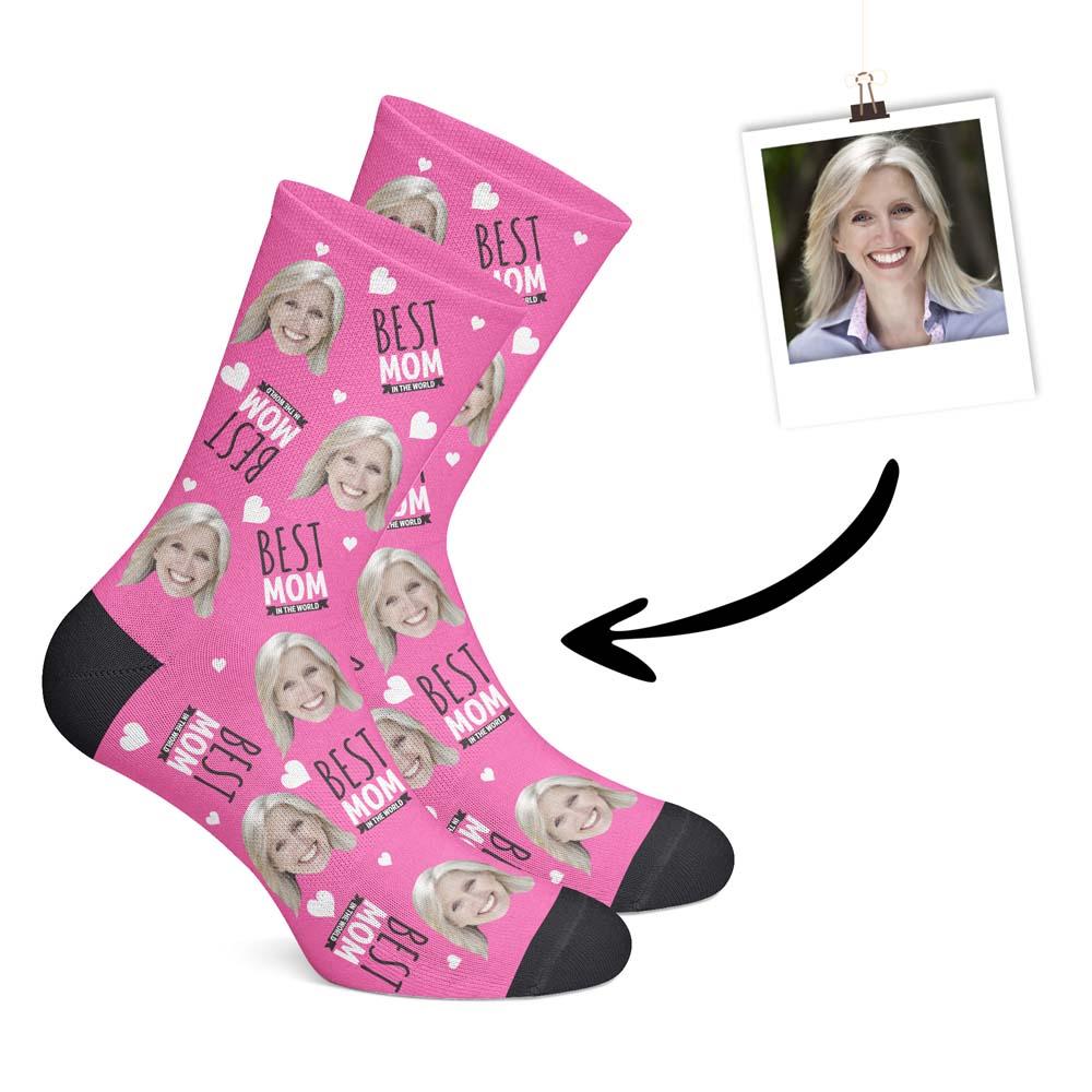 Custom Mom Socks "BEST MOM"-Pink