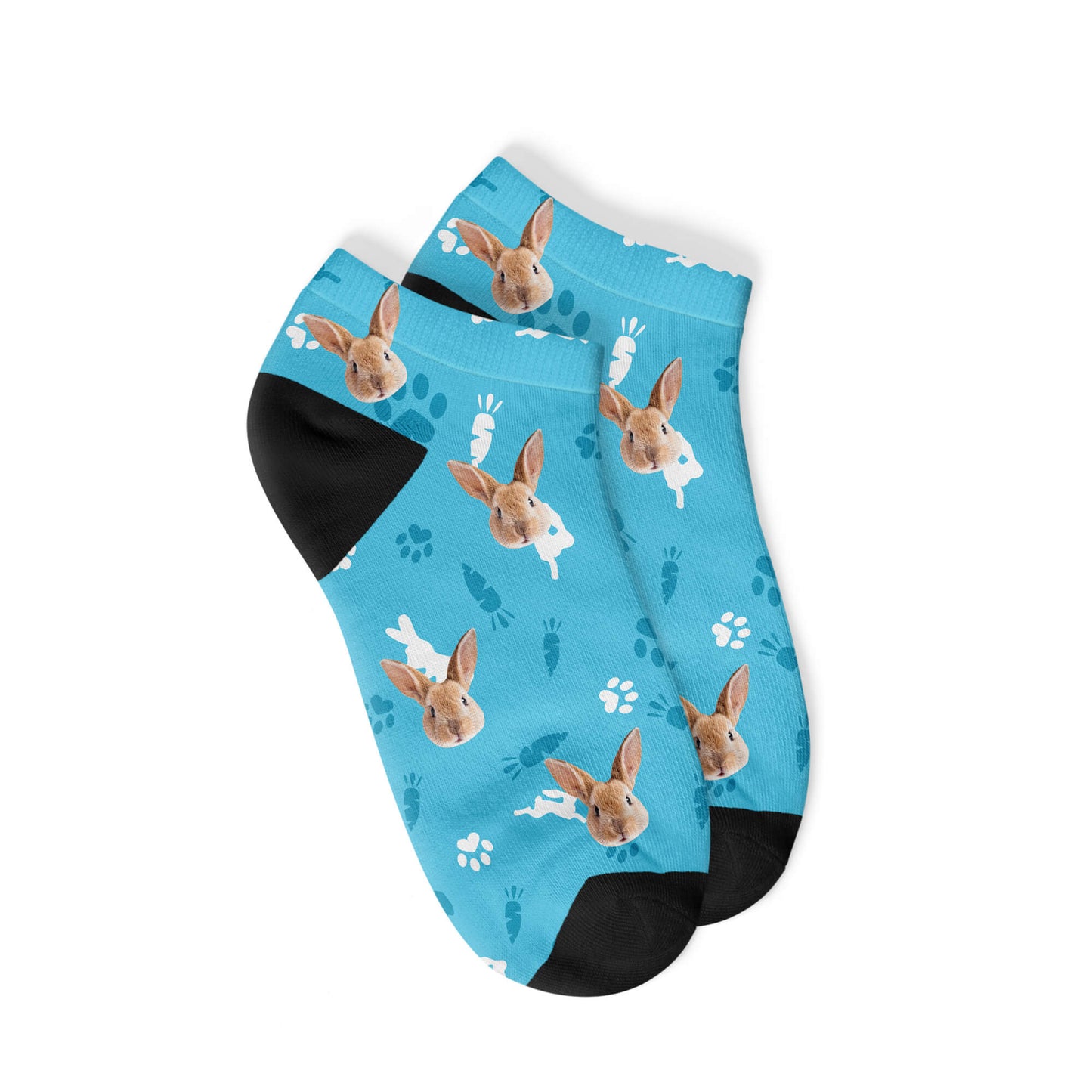 Custom Rabbit Sneaker Socks-Blue