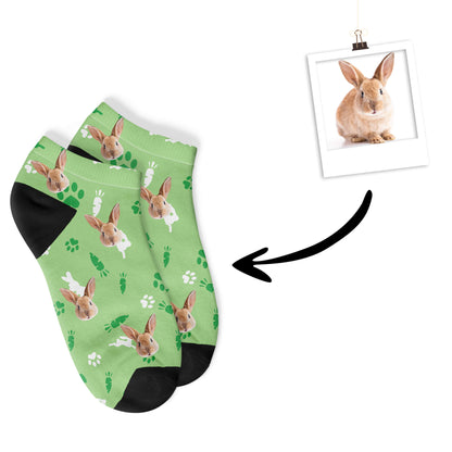 Custom Rabbit Sneaker Socks-Green