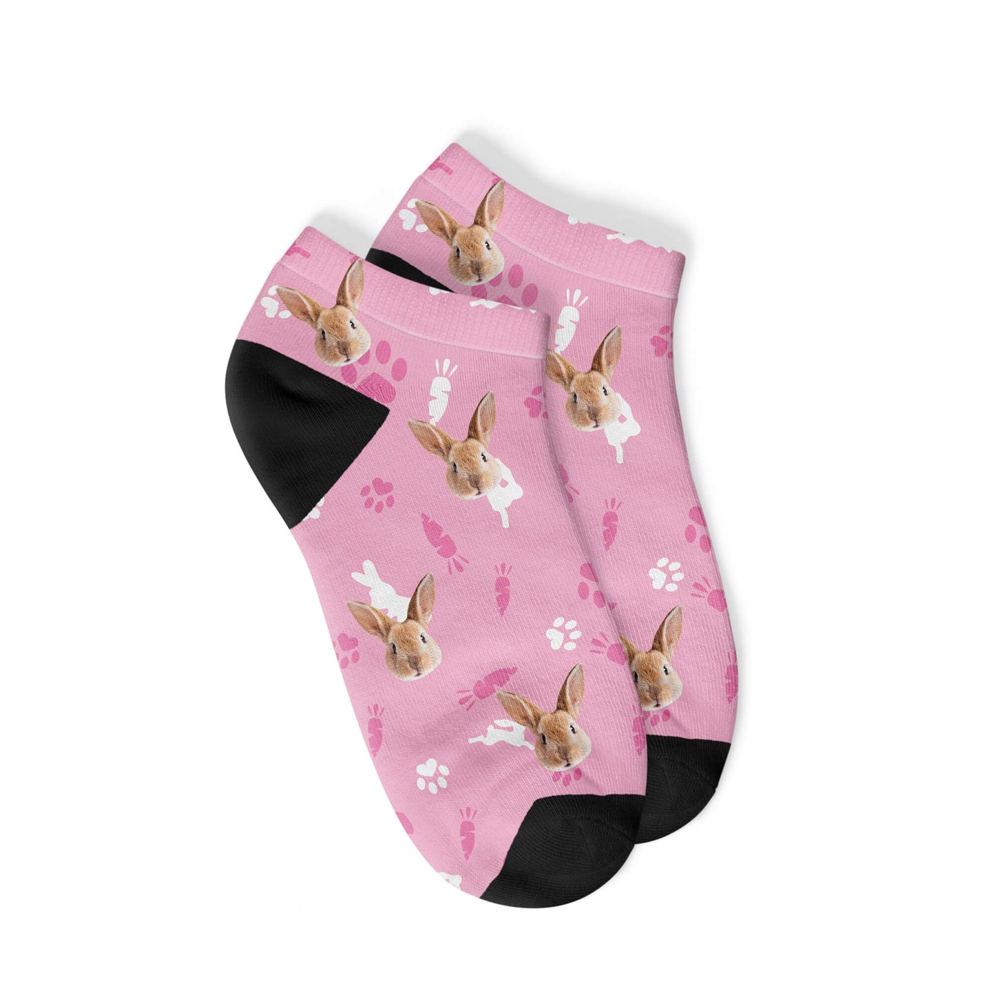 Custom Rabbit Sneaker Socks-Pink
