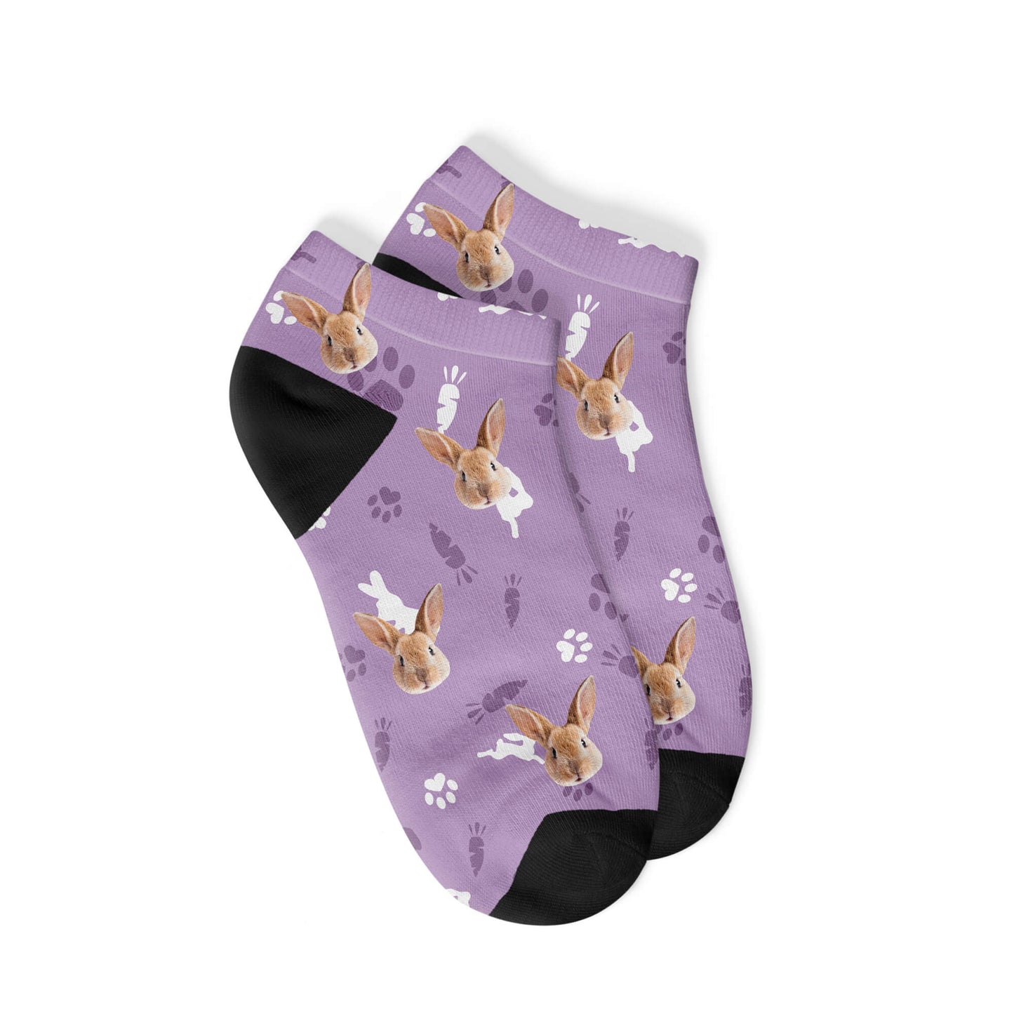 Custom Rabbit Sneaker Socks-Purple