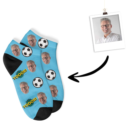 Custom Soccer Sneaker Socks-Blue