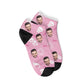 Custom Spooky Halloween Sneaker Socks-Pink