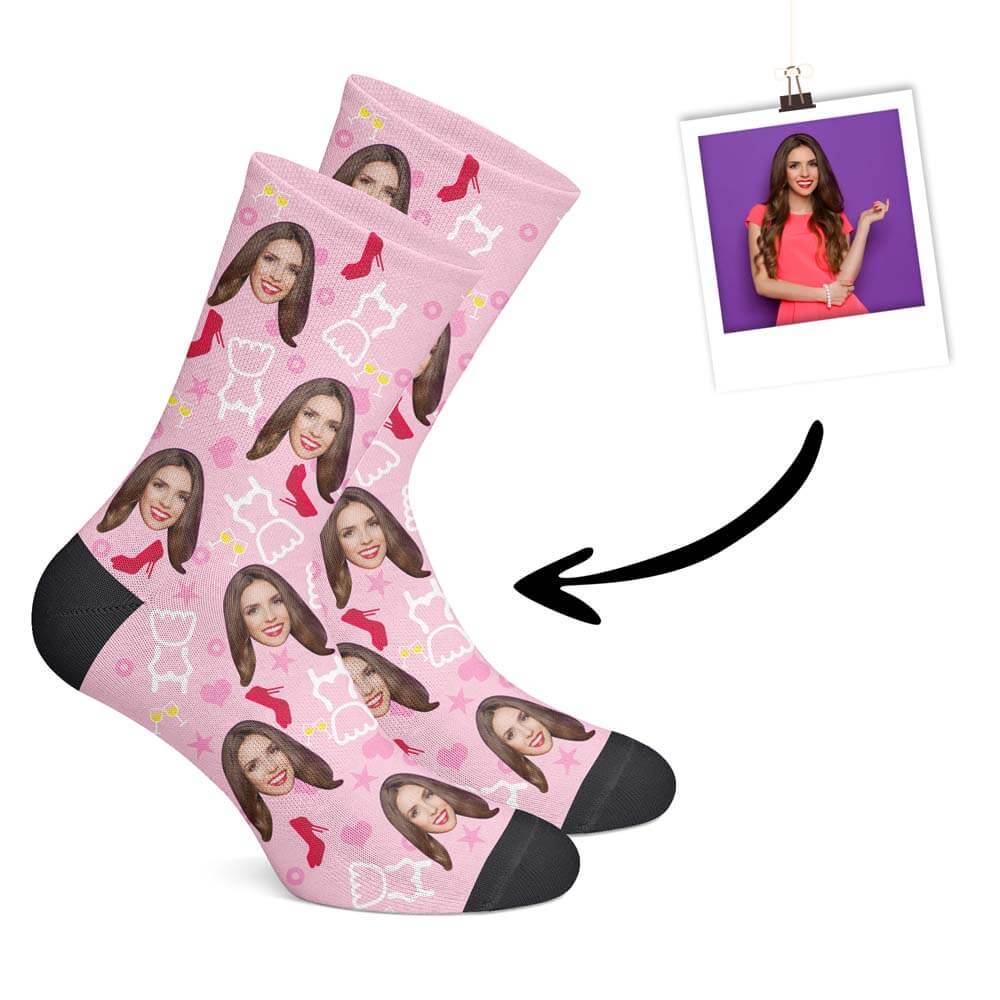 Custom Wedding Socks - For Her-Pink